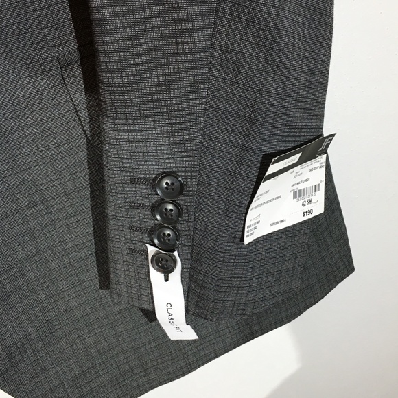JF J.Ferrar Gray Checked Suit Coat/Jacket - 42S - Picture 3 of 7